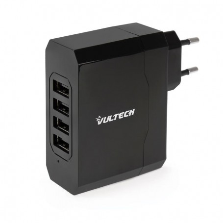 CARICATORE ADATTATORE UNIVERSALE VULTECH CC-048N 4 PORTE USB 4,8A NERO