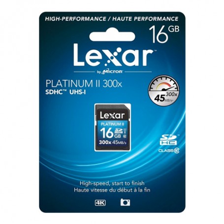 SCHEDA DI MEMORIA SD 16GB LEXAR PLATINUM II CLASS10 U1 LSD16GBBEU300